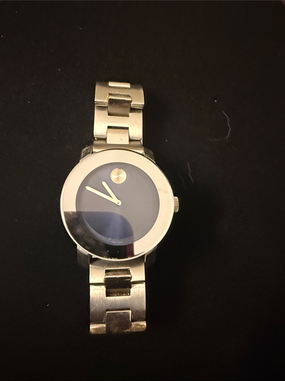 Minimalist Stainless Steel Analog Watch - Silver with Black Dial
